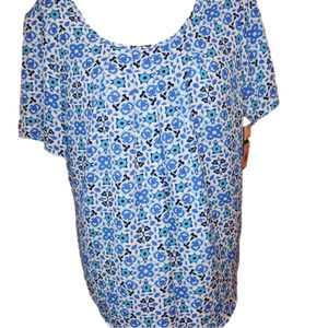 NWT Kim Rogers Blouse Floral L